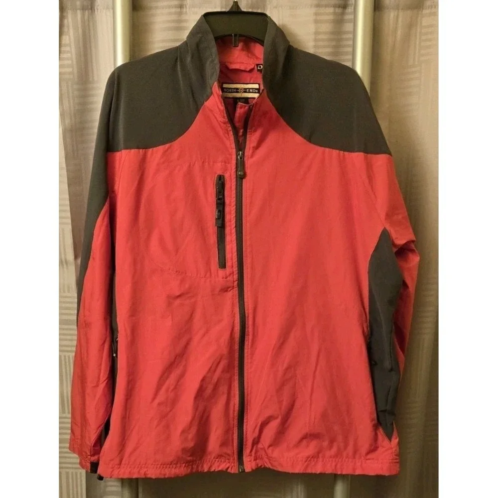 North End Mens Red Long Sleeve Full-Zip Windbreaker‎ Jacket Size Medium